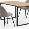 AABENRAA + KOKKEDALAABENRAA L160 table coloris chêne + 4 KOKKEDAL chaises gris-JYSK Clearance