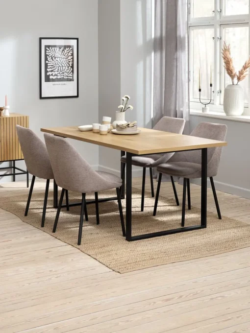 AABENRAATable AABENRAA 90x160 coloris chêne chaud/noir-JYSK Outlet