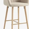 ADSLEVChaise de bar ADSLEV tissu beige/coloris chêne naturel-JYSK Sale