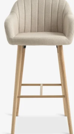 ADSLEVChaise de bar ADSLEV tissu beige/coloris chêne naturel-JYSK Sale