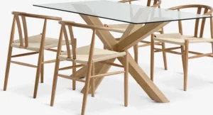 AGERBY + GUDERUPAGERBY L160 table chêne naturel + 4 GUDERUP chaises chêne-JYSK Online