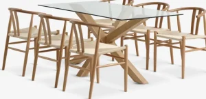 AGERBY + GUDERUPAGERBY L160 table chêne naturel + 4 GUDERUP chaises chêne-JYSK Online