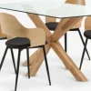 AGERBY + HVIDOVREAGERBY L160 table chêne naturel + 4 HVIDOVRE chaises noir-JYSK Outlet