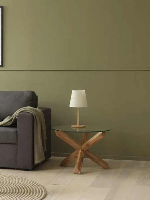 AGERBYTable basse AGERBY Ø60 verre/chêne naturel-Royal Oak