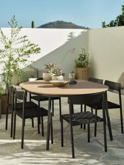 AKTIVEN + HAGLEBUAKTIVEN L118/168 table naturel + 4 HAGLEBU chaises noir-JUTLANDIA Discount