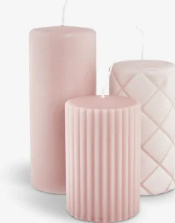 ALFREDBougie pilier ALFRED rose 3pcs/pqt-JYSK New