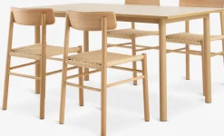 ALSTED + ISLEVALSTED L160 table col. chêne + 4 ISLEV chaises ss accoudoirs-JYSK Online