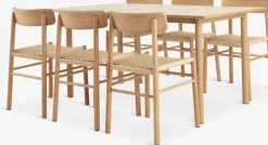 ALSTED + ISLEVALSTED L160 table col. chêne + 4 ISLEV chaises ss accoudoirs-JYSK Online