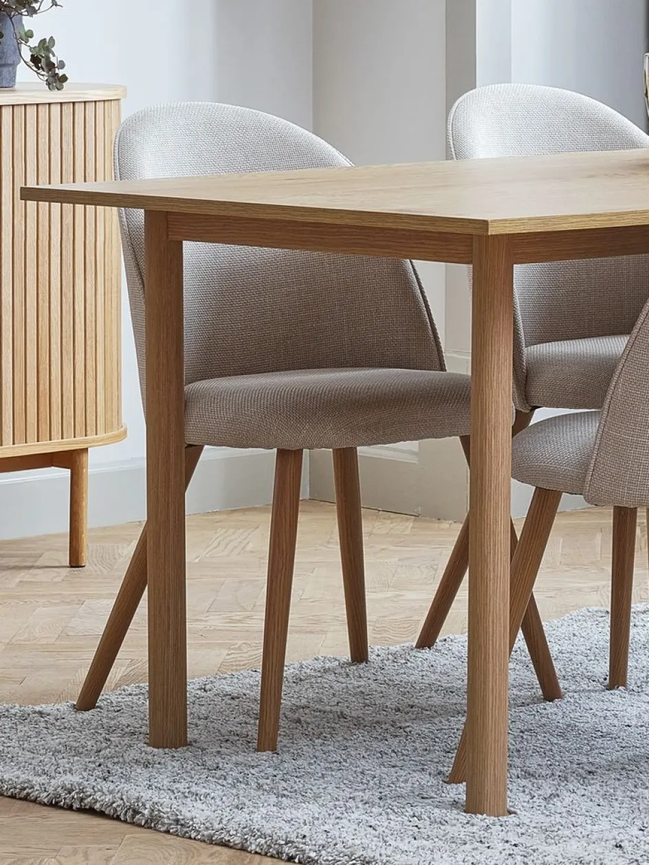 ALSTED + THORUPALSTED L160 table coloris chêne + 4 THORUP chaises beige-JYSK Outlet