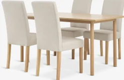 ALSTED + TUREBYALSTED L160 table coloris chêne + 4 TUREBY chaises beige-JYSK