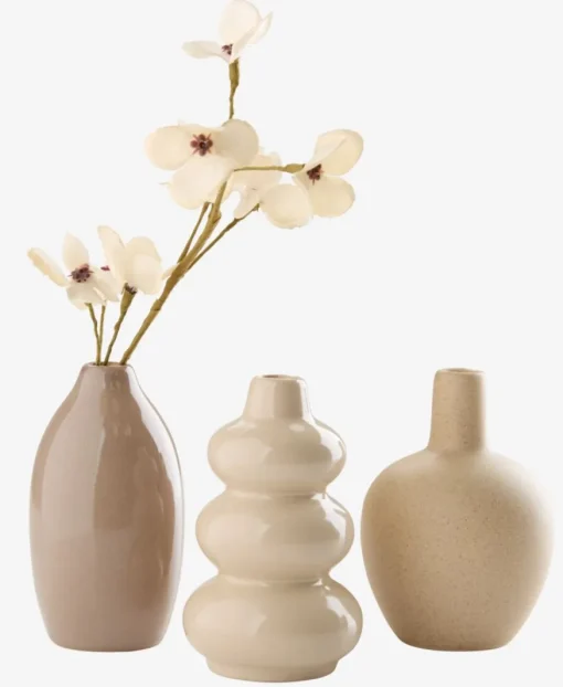 AMUNDSENVase AMUNDSEN Ø6xH10cm beige 3pcs/pqt-JYSK Clearance