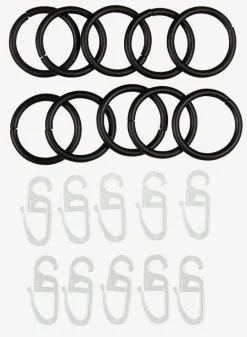 Anneau rideau a/crochet 10pcs/pqt noir-JYSK