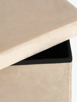 AUNINGPouf AUNING 38x38 a/rangement velours sable foncé-JYSK Online