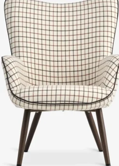 BIERSTEDFauteuil BIERSTED à carreaux tissu beige/brun-JYSK Online