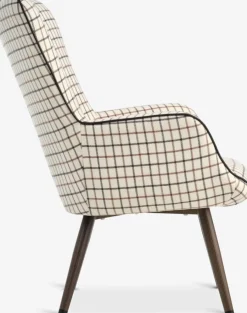 BIERSTEDFauteuil BIERSTED à carreaux tissu beige/brun-JYSK Online