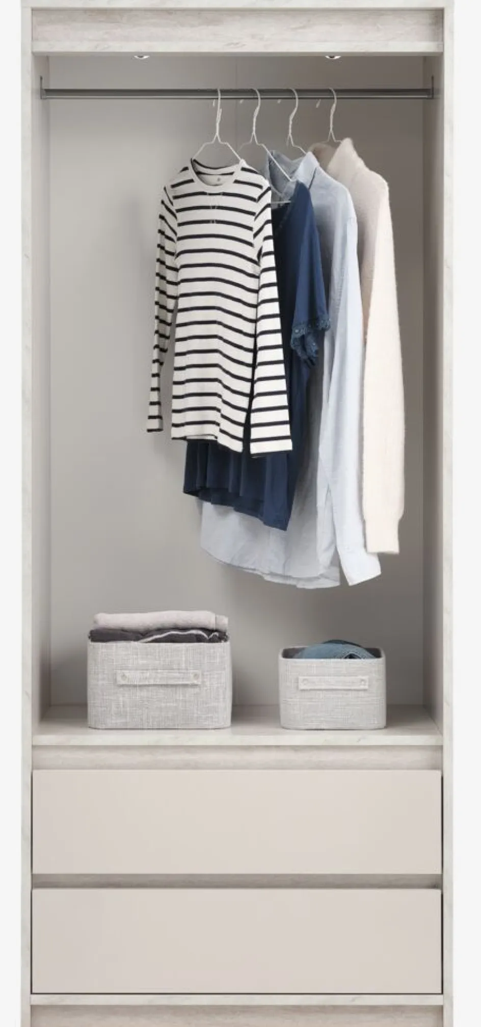 BILLUNDArmoire BILLUND 80x193 2 portes 2 tir. colo. travertin/beige-JYSK Discount