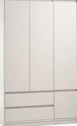 BILLUNDArmoire BILLUND 119x193 4 portes 2 tir. colo travertin/beige-JYSK New