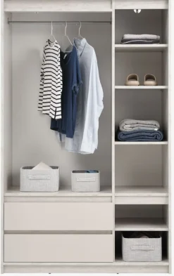 BILLUNDArmoire BILLUND 119x193 4 portes 2 tir. colo travertin/beige-JYSK New