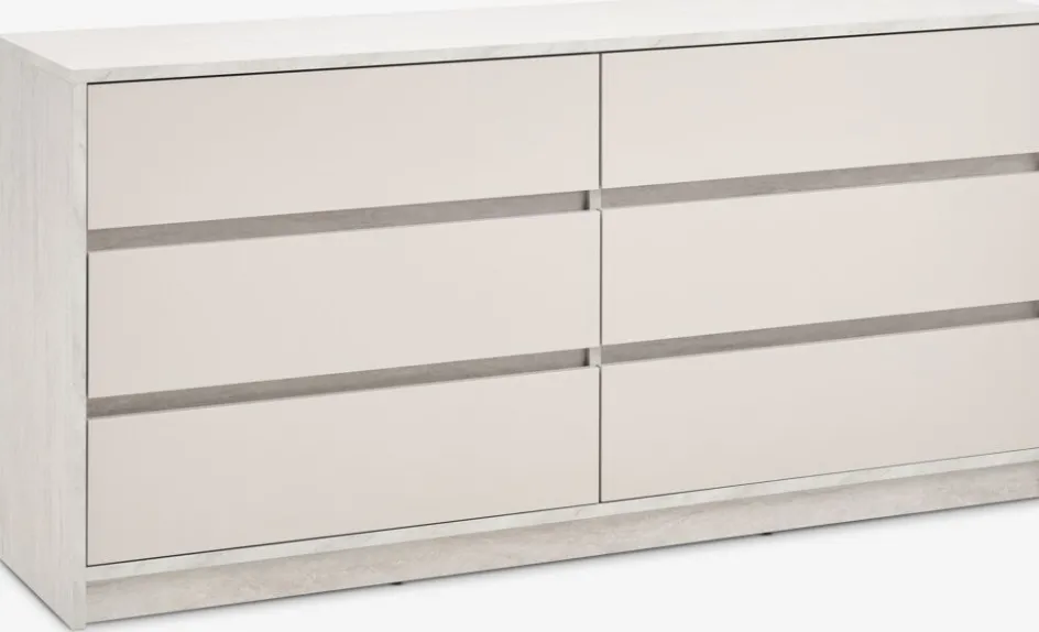 BILLUNDCommode 3+3 tiroirs BILLUND coloris travertin/beige-JYSK Best