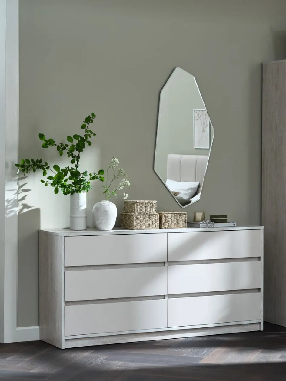 BILLUNDCommode 3+3 tiroirs BILLUND coloris travertin/beige-JYSK Best