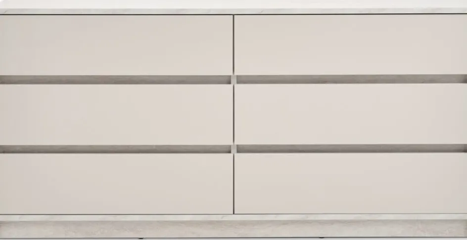 BILLUNDCommode 3+3 tiroirs BILLUND coloris travertin/beige-JYSK Best