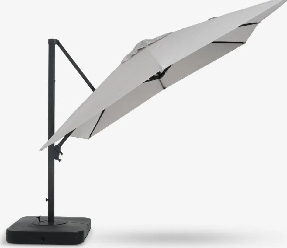 BUBERGParasol déporté BUBERG l300xL300 gris clair-JUTLANDIA Online