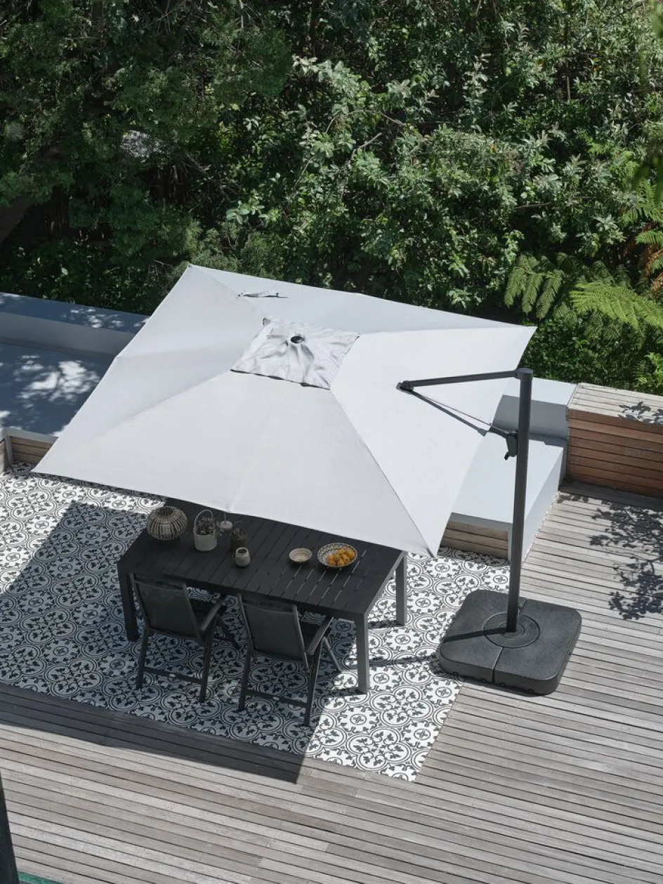 BUBERGParasol déporté BUBERG l300xL300 gris clair-JUTLANDIA Online