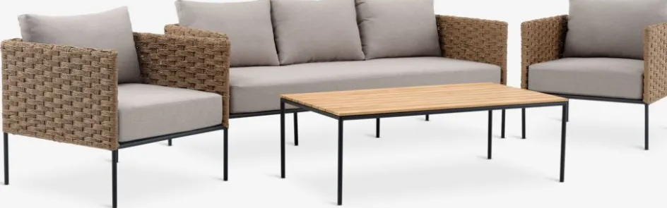 DAMFENNEREnsemble lounge DAMFENNER 5 personnes naturel-JYSK Best