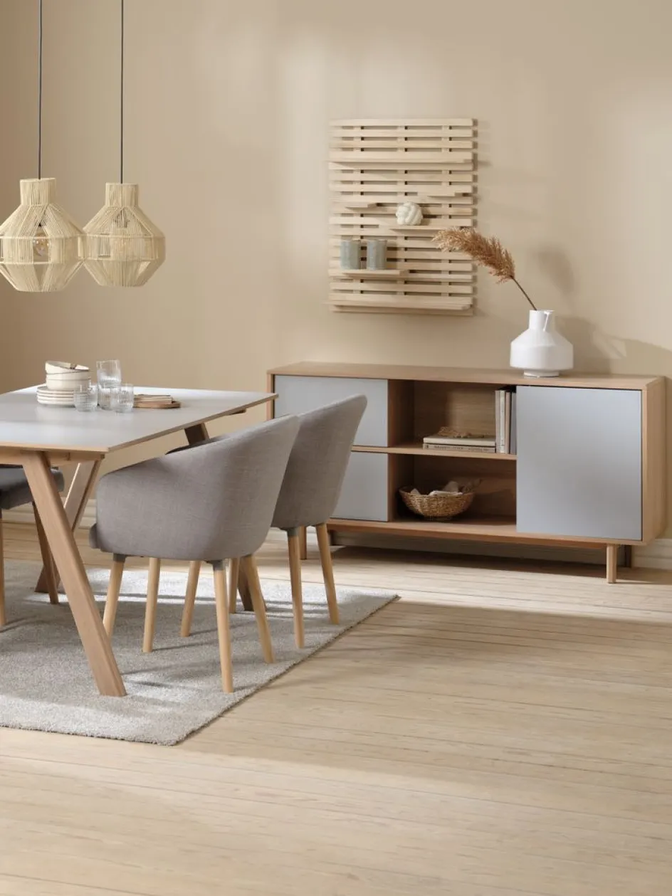 EGEBJERGBuffet EGEBJERG 2 tiroirs/1 porte gris/chêne clair-Royal Oak