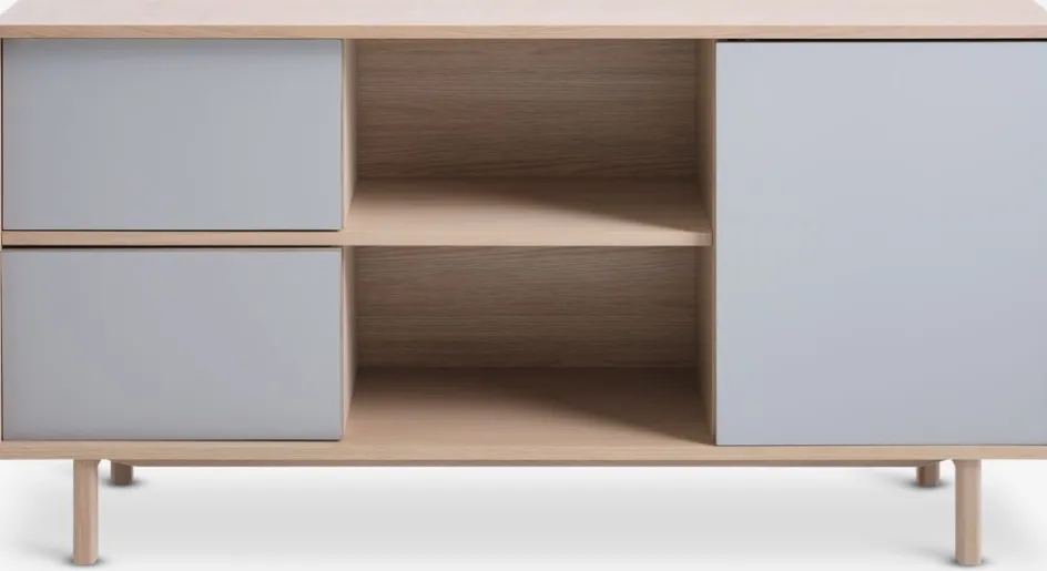 EGEBJERGBuffet EGEBJERG 2 tiroirs/1 porte gris/chêne clair-Royal Oak