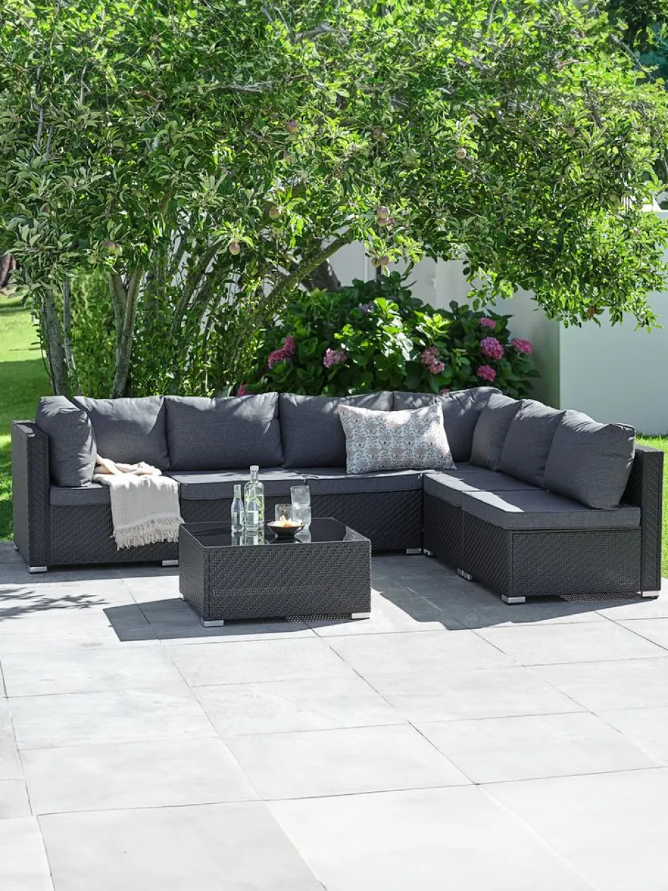 EGEnsemble lounge modulable EG 6 personnes noir-JYSK Outlet