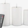 EIDEBougie pilier LED EIDE 3pcs/pqt a/télécommande-JYSK New