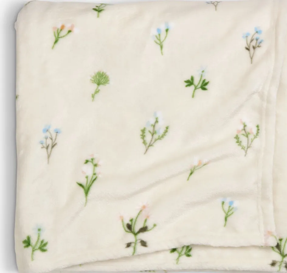 ENGSOLEIPlaid en polaire ENGSOLEI 130x170 blanc/vert-JYSK Discount