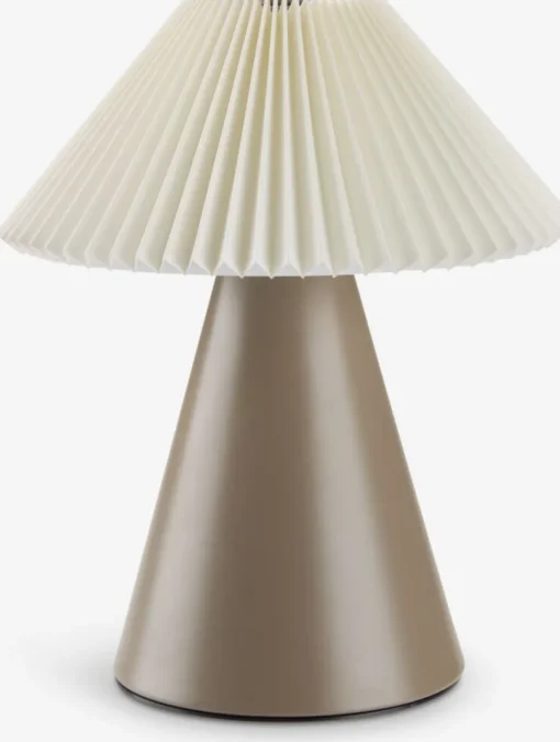 ESMUNDLampe à piles ESMUND Ø17xH20cm brun/blanc a/minuterie-JYSK Discount