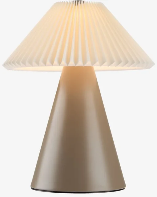 ESMUNDLampe à piles ESMUND Ø17xH20cm brun/blanc a/minuterie-JYSK Discount