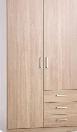 FANDRUPArmoire FANDRUP 97x176 2 portes 3 tiroirs coloris chêne c.-JYSK New