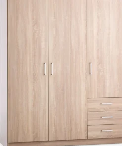 FANDRUPArmoire FANDRUP 145x176 3 portes 3 tiroirs coloris chêne c.-JYSK New