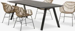 FAUSING + ILDERHUSEFAUSING L220 table noir + 4 ILDERHUSE chaises l-JUTLANDIA Hot