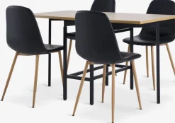 FOLDINGBRO + JONSTRUPFOLDINGBRO L130 table coloris chêne +4 JONSTRUP chaises noir-JYSK Outlet