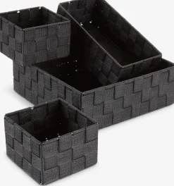 FOLKELot de paniers FOLKE 4pcs/lot noir-JYSK