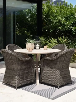 FUGLSAND + GAMMELBYFUGLSAND Ø120 table bois dur + 4 GAMMELBY chaise gris-JYSK Hot