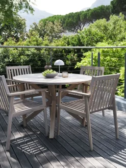 FUGLSAND + RADSTEDFUGLSAND Ø120 + 4 RADSTED chaises acacia massif-JYSK New