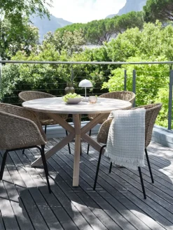 FUGLSAND + TUERNEFUGLSAND Ø120 table acacia + 4 TUERNE chaises naturel-JYSK Outlet