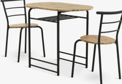 GADSTRUPGADSTRUP L92 table + 2 GADSTRUP chaises noir/coloris chêne-JYSK