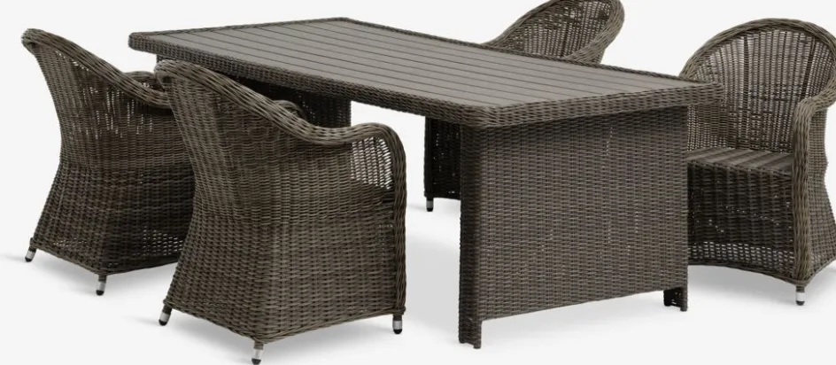 GAMMELBYGAMMELBY L225 table + 4 GAMMELBY chaises gris-JUTLANDIA New