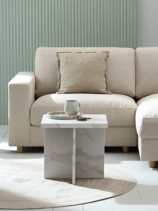 GANDRUPBout de canapé GANDRUP 45x45 coloris marbre blanc-JYSK