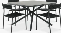 GOTHENBURG + TRILLEVALLENGOTHENBURG L120 table gris + 4 TRILLEVALLEN chaises noir-JYSK Best