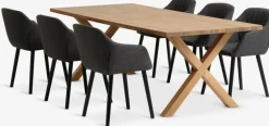 GRIBSKOV + ADSLEVGRIBSKOV L230 table chêne nat. + 4 ADSLEV chaises anthracite-JYSK Discount