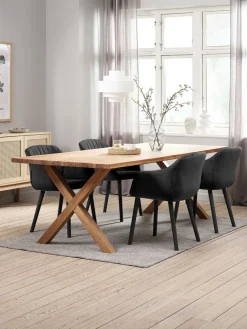 GRIBSKOV + ADSLEVGRIBSKOV L230 table chêne nat. + 4 ADSLEV chaises anthracite-JYSK Discount