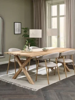 GRIBSKOV + EJSINGGRIBSKOV L230 table chêne naturel + 4 EJSING chaises beige-JYSK Clearance